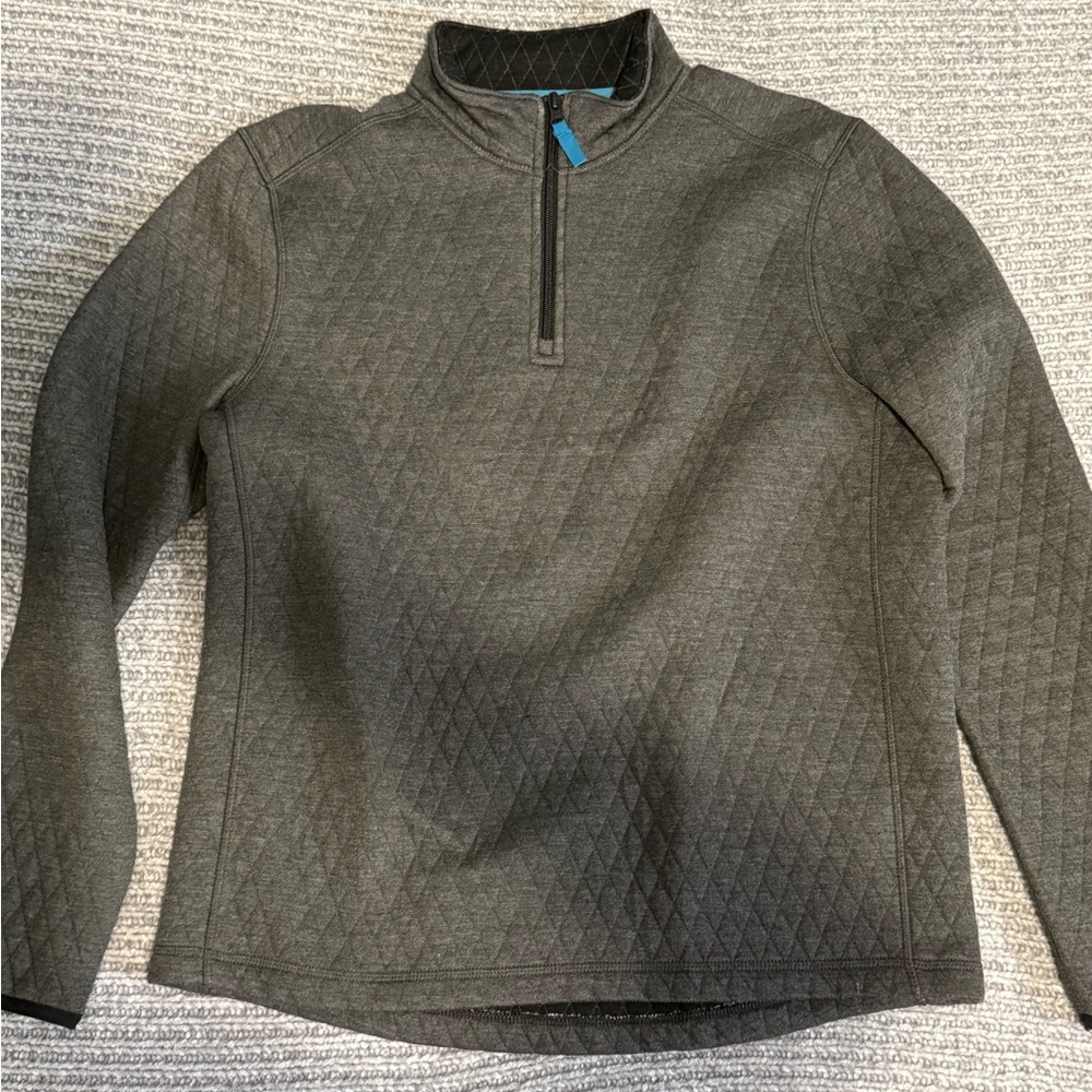 JCrew quilted quarter zip sweater